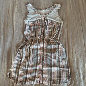 Striped Sleeveless Button-Down Dress